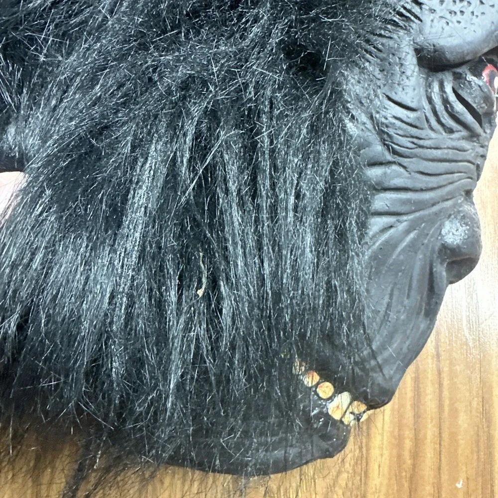Gorilla Halloween Adult Mask Ape Monkey Mask Rubber Kong Teeth Fangs Costume